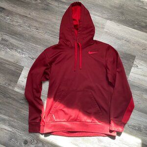 Nike Men's Red and Burgundy Hoodie
